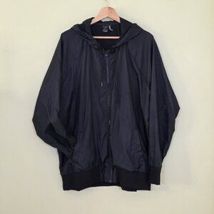 Z By Zella Ligthweight Jacket Womens 1X Black Zip LS Pockets Hood Active Hiking